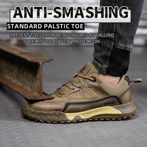 Men’s All Season Safety Work Shoes Lightweight Stylish Breathable Anti Smash Puncture Resistant Comfortable Industrial Sneakers