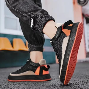 Men’s All Seasons Casual Sneakers Quilted Upper Bow Detail Lightweight Shoes