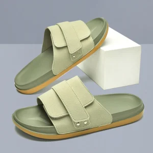 Men’s All Seasons High end Soft Bottom Slip On Solid Breathable EVA Non Slip Wear Resistant Daily Casual Open toe Slide Sandals