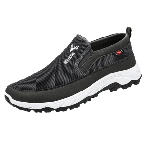 Men’s Anti-Slip Canvas Sneakers Flat Fitness Walking Loafers with Mesh Lining Insole for Spring Summer Autumn
