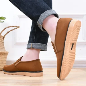 Men’s Anti Slip Rubber Outsole PVC Midsole Slip On Walking Shoes Canvas Upper Spring Summer Autumn