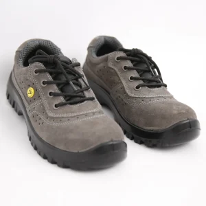 Men’s Antistatic ESD Logo Suede Leather PU Sole Safety Work Shoes Puncture Proof With Steel Head