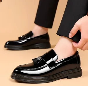 Men’s Autumn Business Formal Leather Shoes Plus Size Casual Soft Sole Black Wedding Groom Shoes