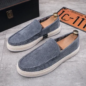 Men’s Autumn Casual Flat Fisherman Shoes Slip-On Solid Rubber Outsole
