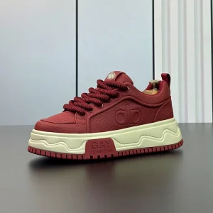 Men’s Autumn Comfortable Thick Sole Fashion Sports Casual Shoes Versatile Synthetic Leather Upper