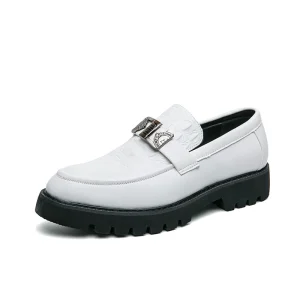 Men’s Autumn Formal Leather Slip On Loafers Comfortable Breathable Lightweight Wedding Shoes for Office Business