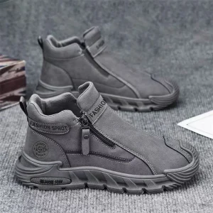 Men’s Autumn High Top Lace Leisure Sports Shoes Outdoor Walking Mesh Breathable Lightweight Casual