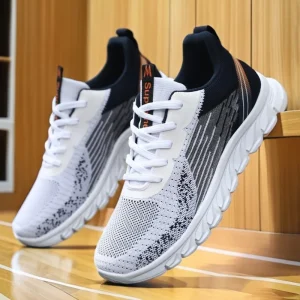 Men’s Autumn Lace Up Running Shoes Mesh Lining PVC Outsole Breathable New Style Fashion Trendy
