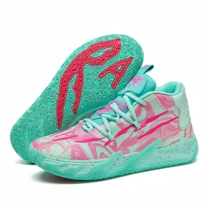 Men’s Basketball Shoes High Top Lace Sneakers Stretch Fabric Mesh Autumn Winter Lightweight Spring Summer