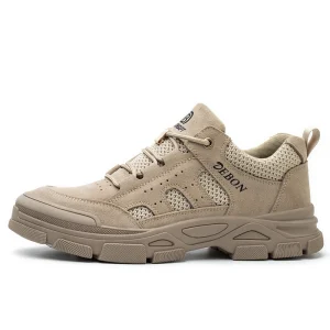 Men’s Beige Work Shoes Lightweight Comfortable for All Day Wear