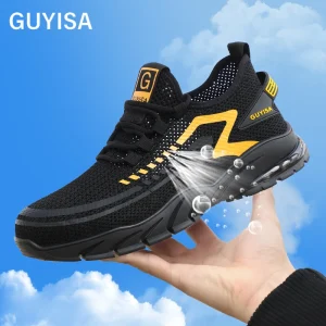 Men’s Big Net Breathable Safety Shoes Steel Head Men’s Industrial Non Slip Breathable Safety Shoes