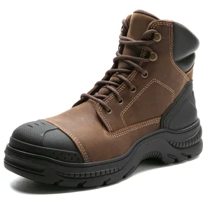 Men’s Black Genuine Leather Safety Shoes Lace Toe Mesh Lining for Kevlar Midsole Nubuck Crazy Horse Carbon friendly PU Rubber