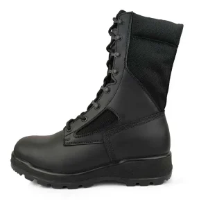 Mens Black Leather Outdoor Boots for Tactical and Outdoor PU Midsole Rubber Outsole Safety Shoes