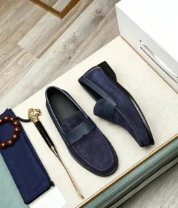 Men’s Black Loafers Black Bottom Slip-on Dress Shoes for Wedding Party Prom Formal Occasions Breathable Elegant