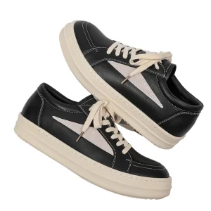 Men’s Black Skateboard Style Casual Shoes High Quality Fashion Designer Street Chunky Walking