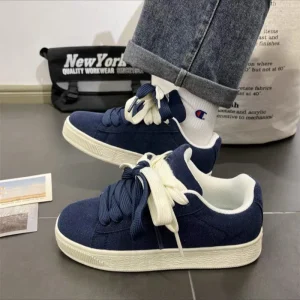 Men’s Blue Low top Loafers Spring Chic Men’s Versatile Niche Canvas Shoes German Training Sneakers and Fashionable Board Shoe