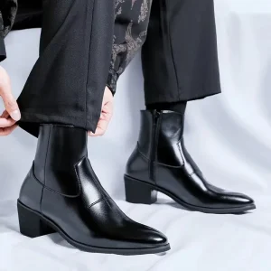 Men’s Boots Fashion Chelsea Boot Luxury Leather Botas Black Classic Business Dress Boots Casual Ankle Boots for Men Botas