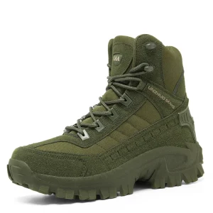 Men’s Boots Waterproof Adult Field Jungle Workwear with Round Toe Breathable Style for Hiking