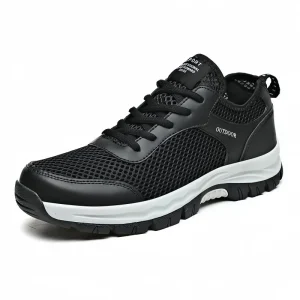 Men’s Breathable Anti Slip Lace Up Sports Sneakers High Elastic Comfortable Summer Winter Casual Wear Fashionable Hiking Style