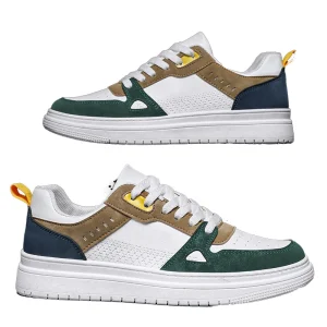 Men’s Breathable Anti-Slip Pointed Toe PU Lining Sports Shoes Retro Trend Student Shoes