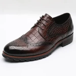 Men’s Breathable Derby Shoes Lace Up Anti-Slip Hard-Wearing Flat Outdoor Walking Casual Dress Shoes