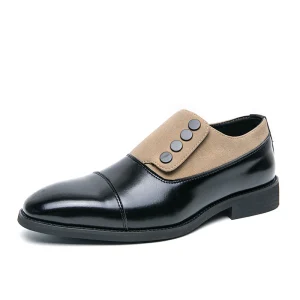 Men’s Breathable Leather Classic Office Shoes Dress Slip On Loafers for Wedding Formal Business Summer Autumn Winter