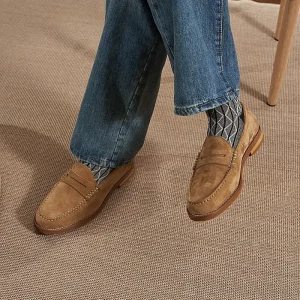 Men’s Breathable Leather Driving Loafers Slip Resistant Slip On Shoes