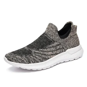 Men’s Breathable Lightweight Casual Sports Slip On Loafers Fly Knit Sock Shoes Mesh Lining Stock
