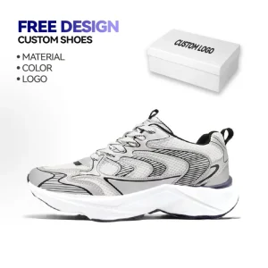 Men’s Breathable Mesh Sports Running Shoes Wear Resistant Casual Walking Style for Spring Made PU PVC