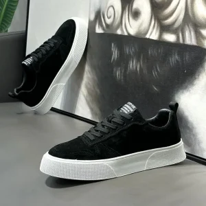 Men’s Breathable Platform Board Shoes Fashion Contrast Casual and Comfortable Low-top Mesh Sport Shoes