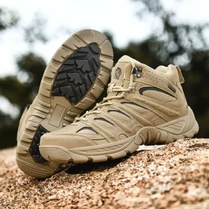 Men’s Breathable Tactical Boots Lightweight Outdoor Hiking Shoes Low Top Work Boots for Spring Summer