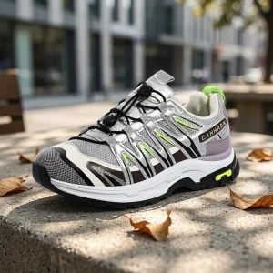 Men’s Breathable Trail Running Shoes Quicklace System Anti slip Outsole Stable Hiking Sneakers for Outdoor Sports Trekking