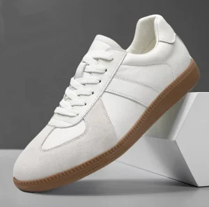 Men’s Breathable White Leather Cowhide Casual Sports Shoes Fashion Boot Dress Shoe for Sports Casual Wear