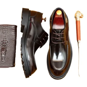 Men’s British Derby Dress Shoes Patent Leather