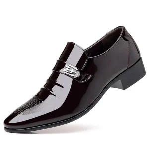 Men’s British Korean Version Business Dress Casual Breathable Spring Autumn Flat Lace-Up Wedding Groom Shoes