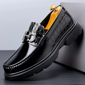 Men’s British Style Business Slip-On Solid Shoes Summer Autumn Low-top Thick-soled Korean Style Loafers