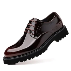 Men’s British Style Casual Work Shoes Breathable Genuine Leather Waterproof