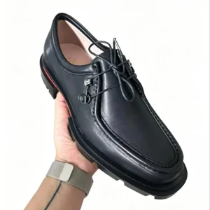 Men’s British Style Dress Shoes Luxury Wedding Cow Leather Handmade Lace Up Height Increasing Feature Solid Pattern for Spring