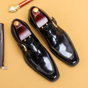 Men’s British Style Groom Wedding Dress Shoes Genuine Leather Toe Oxfords Tassels Breathable Lace-up Business Ceremony
