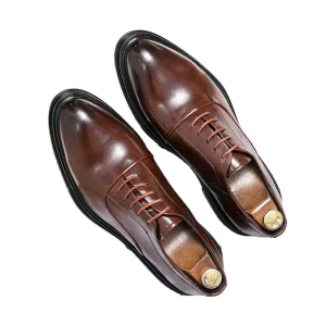Men’s British Style Pointed Dress Shoes Oxford Outsole Fashionable Casual or Formal for Office or Party