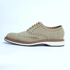 Men’s Business Casual Suede Round Toe Oxford Shoes Lacing Formal Office Career Dress Shoes