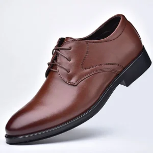 Men’s Business Dress Leather Shoes Winter Lace Up Closure Soft Feature