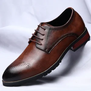 Men’s Business Dress Shoes Artificial Leather Pointed Shoes Oxford Walking Style Formal Dress Wedding Party Derby Shoes