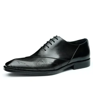 Men’s Business Dress Shoes Genuine Leather Pointed Oxford Walking Style Formal Dress Wedding Party Shoes