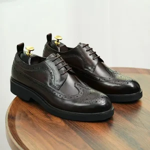 Men’s Business Dress Shoes Thick soled Round toe Genuine Leather Men’s Shoes Wedding Shoes for Men