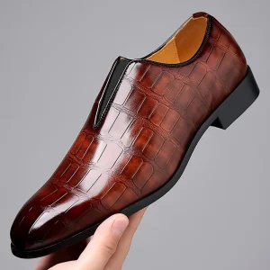 Men’s Business Formal Artificial Leather PU Shoes Big Size Lightweight Trendy Single Low-Top Oxford Wedding Groom Casual