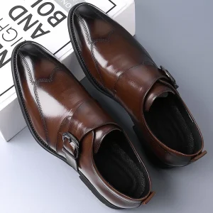 Men’s Business Formal Artificial Leather PU Shoes Big Size Lightweight Trendy Single Low-Top Oxford Wedding Groom Dress Shoes
