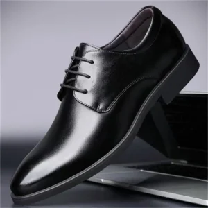 Men’s Business Formal Artificial Leather Shoes Big Size Lightweight Soft Waterproof Trendy Single Low Top Oxford Wedding Groom