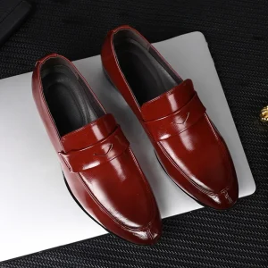 Men’s Business Formal Artificial Leather Shoes Lightweight Trendy Single Low Top Oxford Wedding Groom Shoes Dress Shoes Office