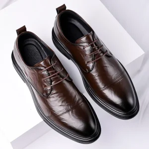 Men’s Business Formal Genuine Leather Soft Shoes Big Size Lightweight Trendy Single Oxford Wedding Groom Casual BETTER